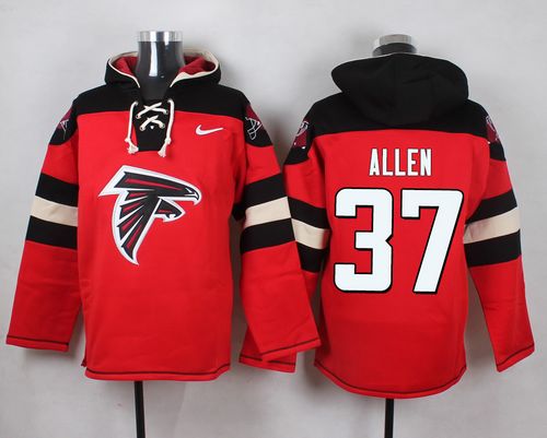 Nike Falcons #37 Ricardo Allen Red Player Pullover NFL Hoodie - Click Image to Close
